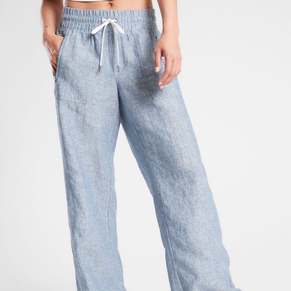 Athleta Cabo Linen Pants 12P